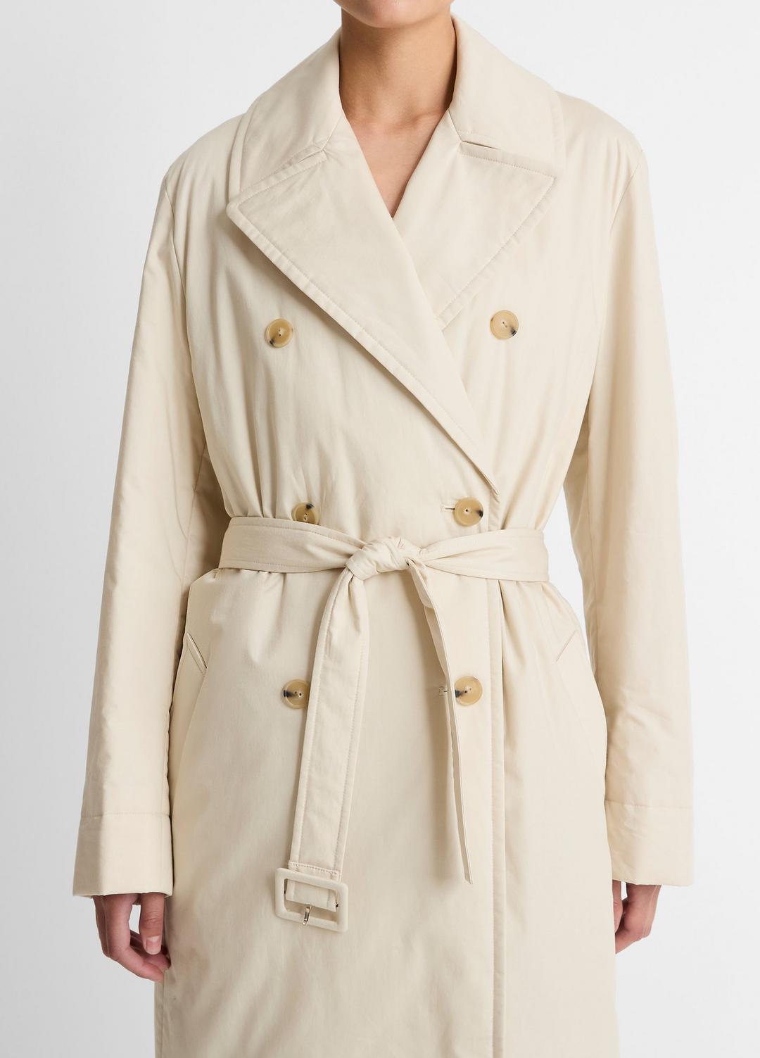 Padded Cotton Long Coat in Coats - WHITE TEA | VINCE Women