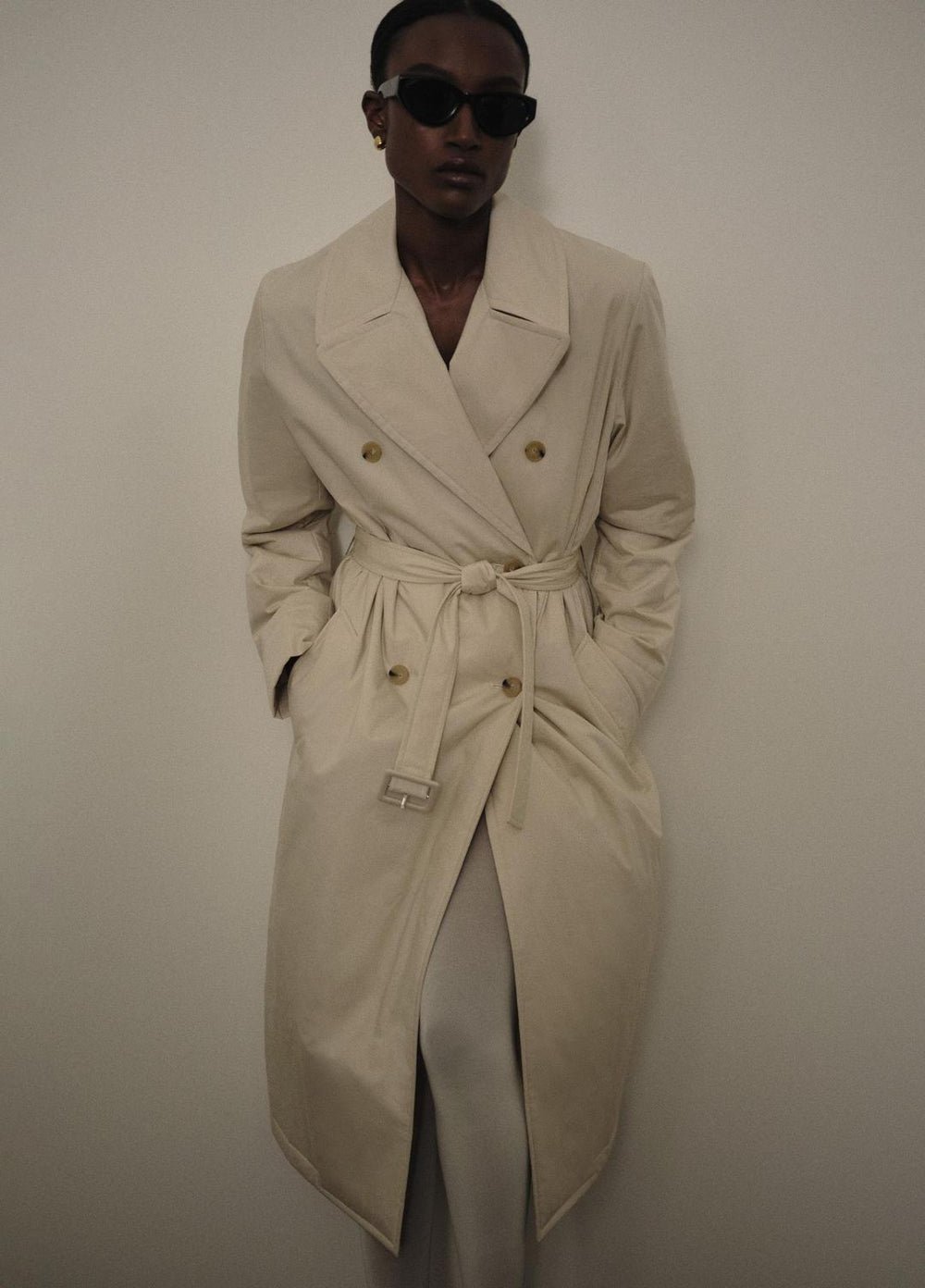 Padded Cotton Long Coat in Coats - WHITE TEA | VINCE Women