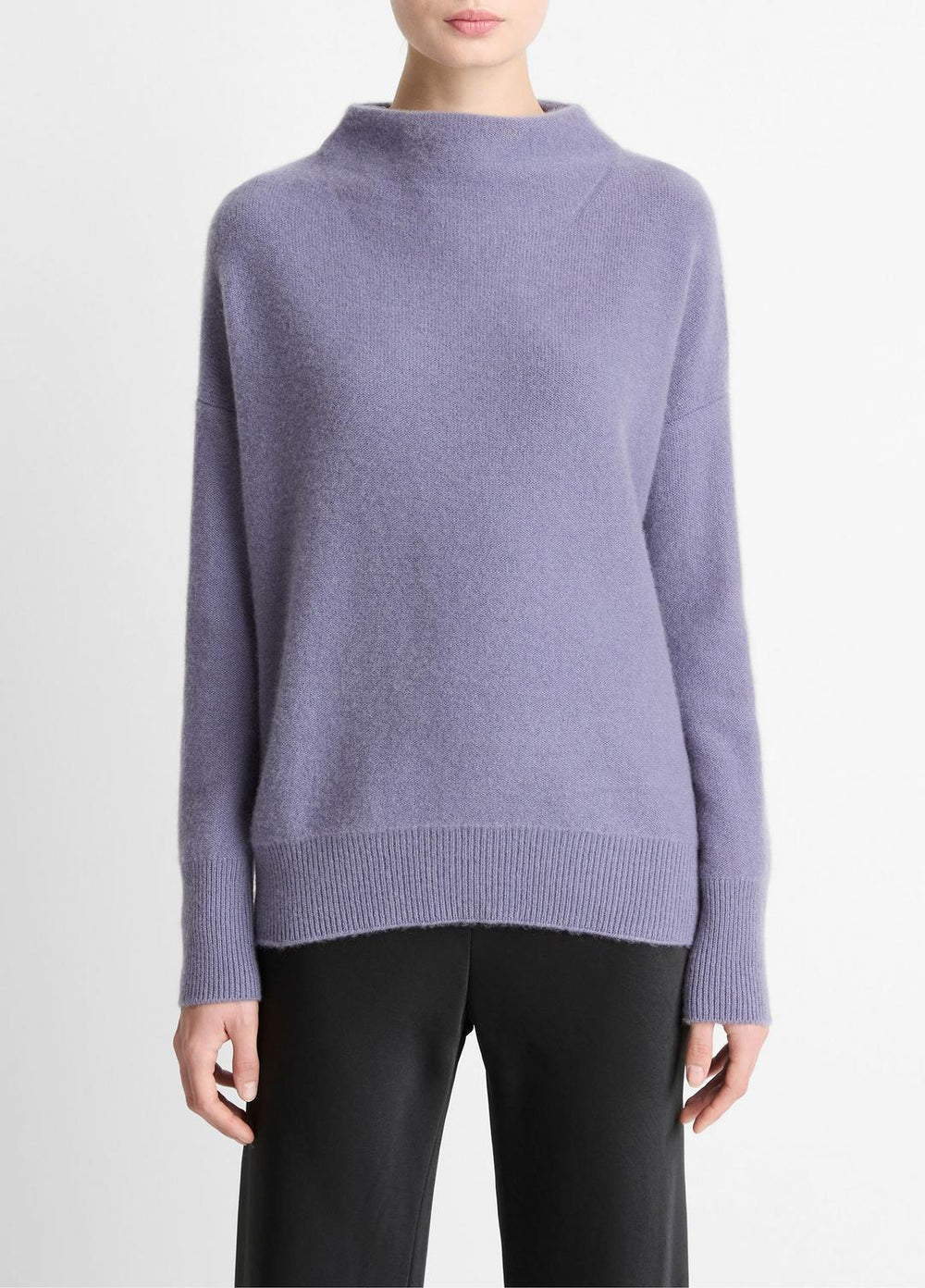 Plush Cashmere Funnel-Neck Sweater in Turtleneck - MAUVE IRIS | VINCE Women