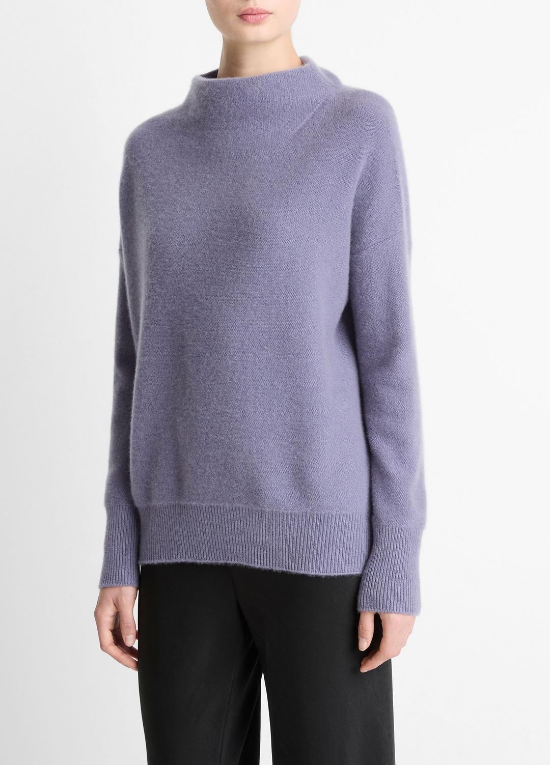 Plush Cashmere Funnel-Neck Sweater in Turtleneck - MAUVE IRIS | VINCE Women
