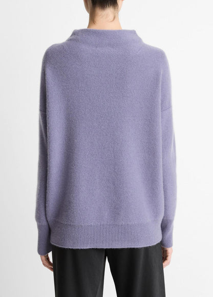 Plush Cashmere Funnel-Neck Sweater in Turtleneck - MAUVE IRIS | VINCE Women