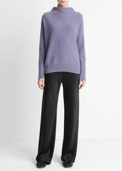 Plush Cashmere Funnel-Neck Sweater in Turtleneck - MAUVE IRIS | VINCE Women