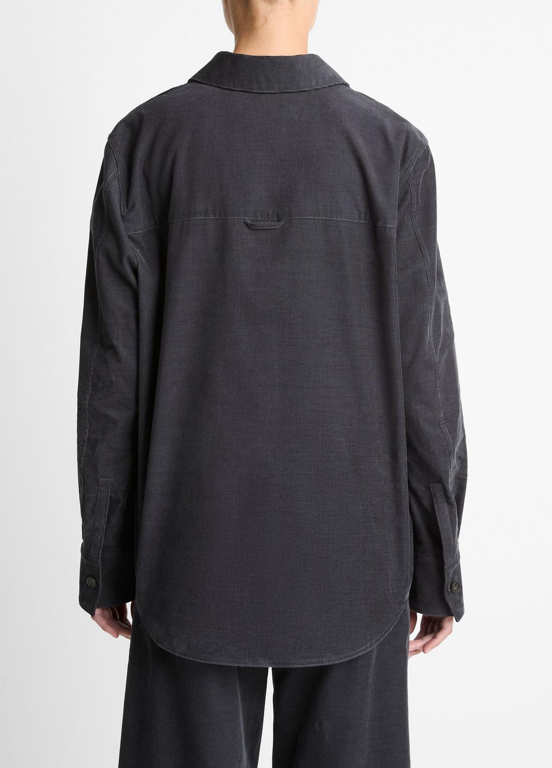 Cotton Corduroy Oversized Shirt in Long Sleeve - GRAPHITE | VINCE Women