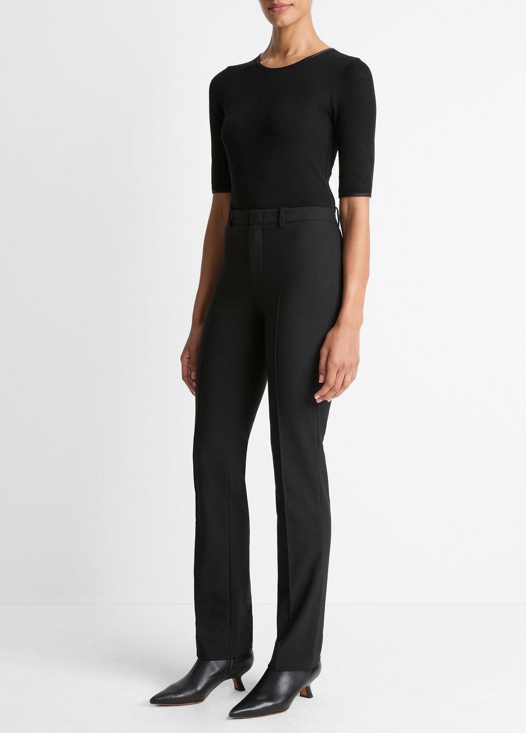 Cotton-Blend Slim Cigarette Pant in Trousers - BLACK | VINCE Women