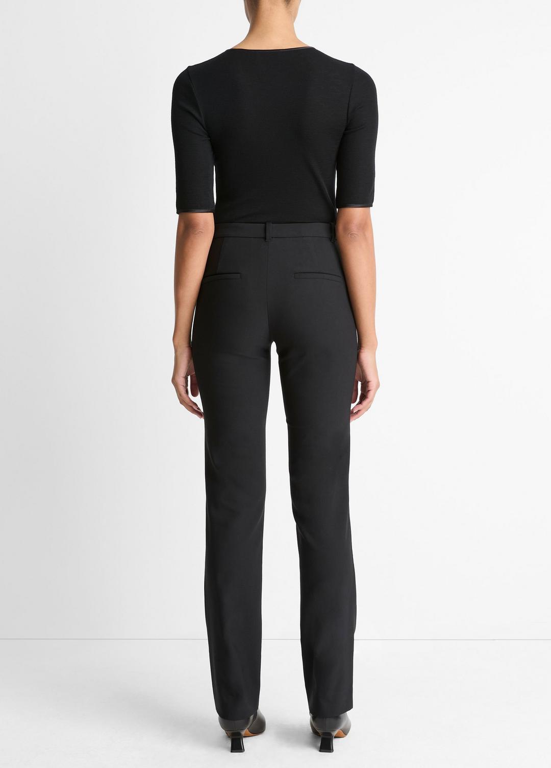 Cotton-Blend Slim Cigarette Pant in Trousers - BLACK | VINCE Women
