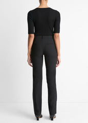 Cotton-Blend Slim Cigarette Pant in Trousers - BLACK | VINCE Women