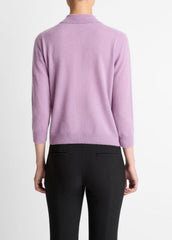 Cashmere-Silk Polo Sweater in Cashmere - MULBERRY | VINCE Women