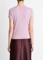Pima Cotton-Blend '90s Shrunken T-Shirt in Short Sleeve - AMETHYST | VINCE Women