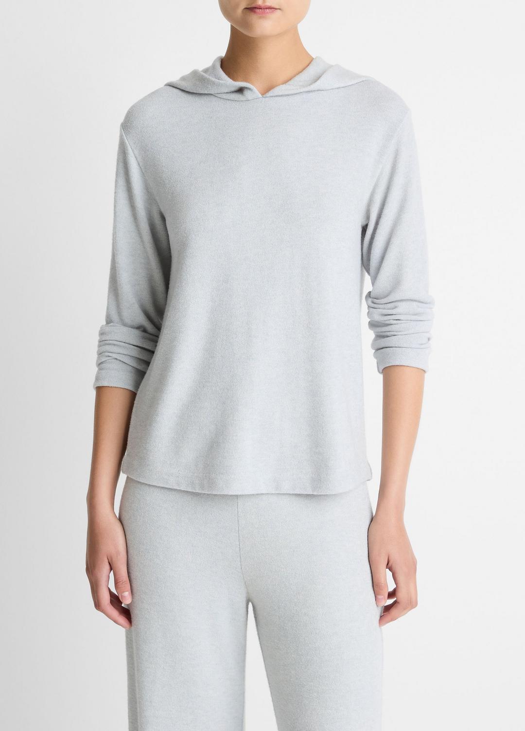 Cozy Long-Sleeve Hoodie in Sweatshirts & Hoodies - HEATHER PALE GREY | VINCE Women