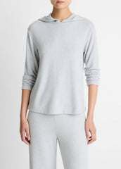 Cozy Long-Sleeve Hoodie in Sweatshirts & Hoodies - HEATHER PALE GREY | VINCE Women