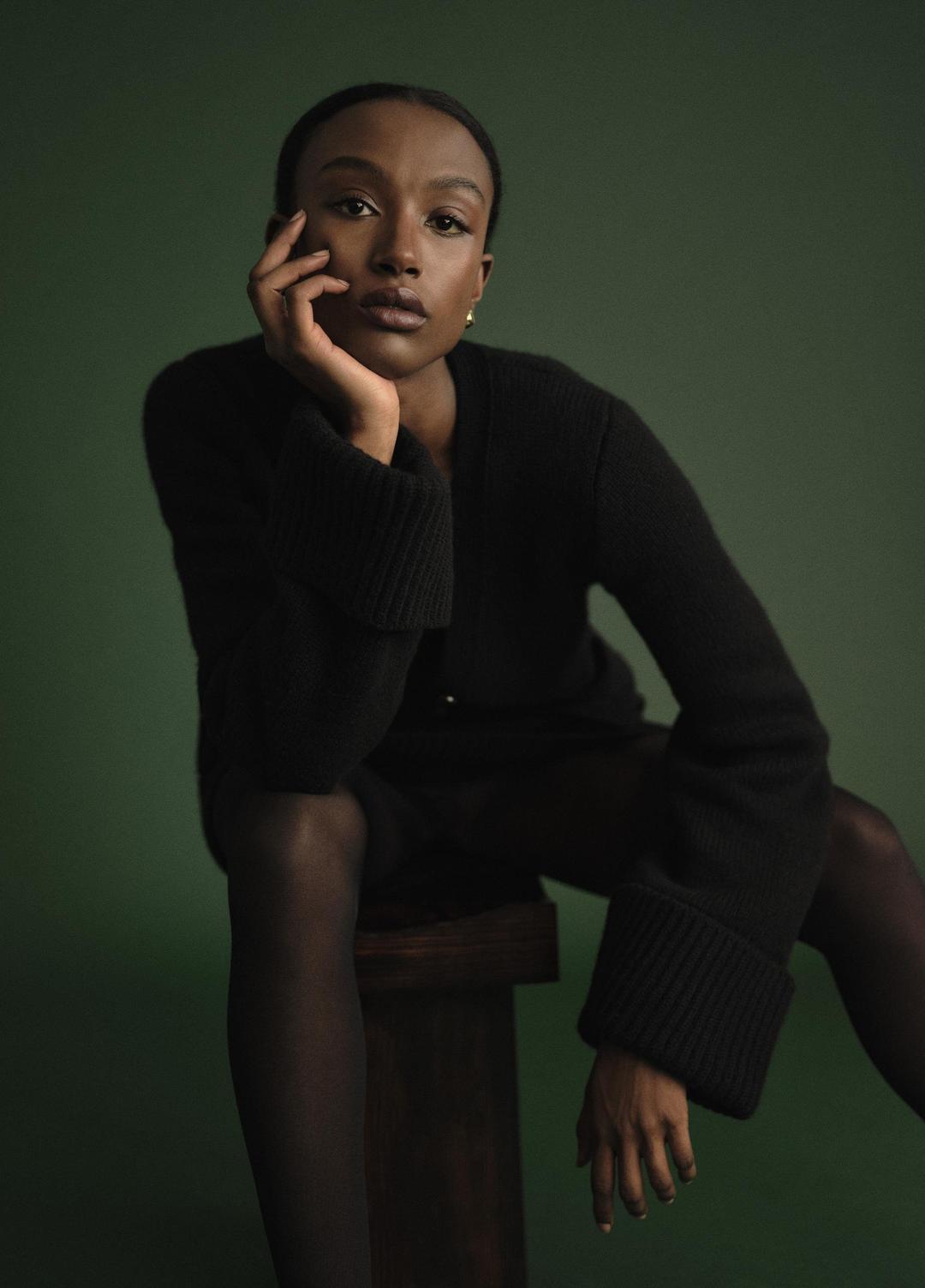Double-Face Wool & Cashmere-Blend Cardigan in Cardigans - BLACK | VINCE Women