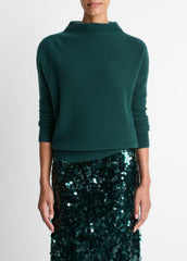 Plush Cashmere Funnel-Neck Sweater in Turtleneck - JUNIPER | VINCE Women