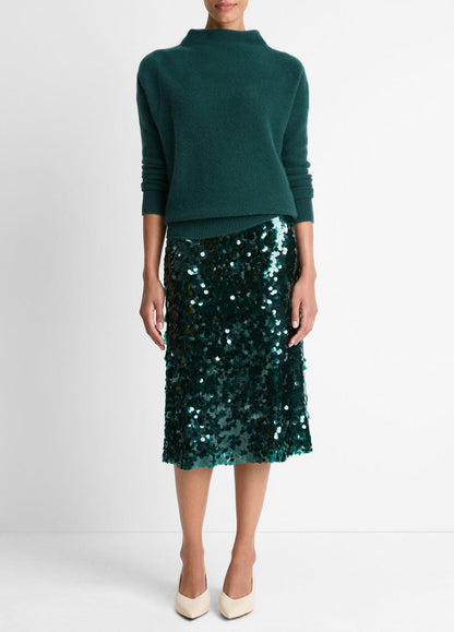 Plush Cashmere Funnel-Neck Sweater in Turtleneck - JUNIPER | VINCE Women