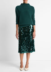 Plush Cashmere Funnel-Neck Sweater in Turtleneck - JUNIPER | VINCE Women