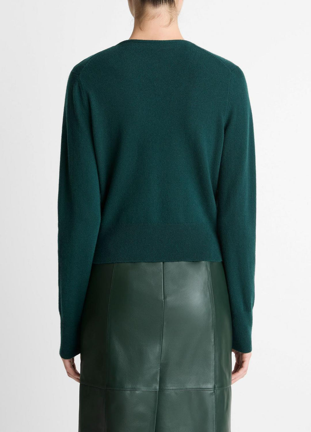 Satin-Trim Wool & Cashmere-Blend Cardigan in Cardigans - JUNIPER | VINCE Women