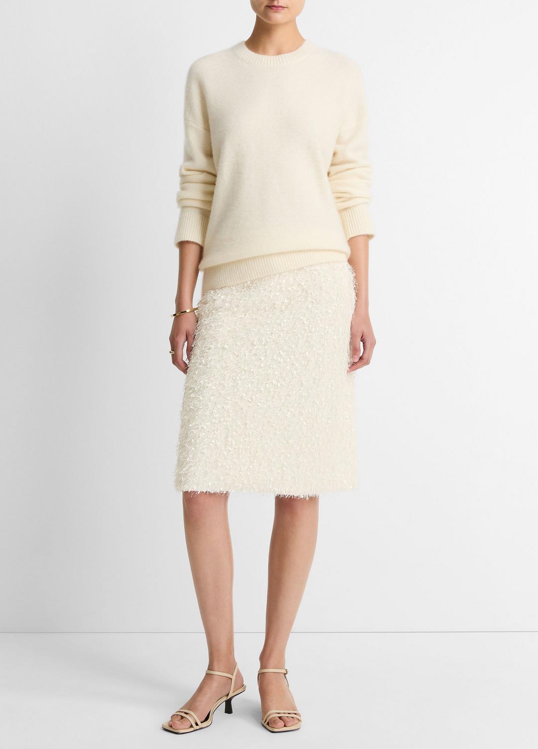Plush Cashmere Crew Neck Sweater in Crew Neck - OFF WHITE | VINCE Women
