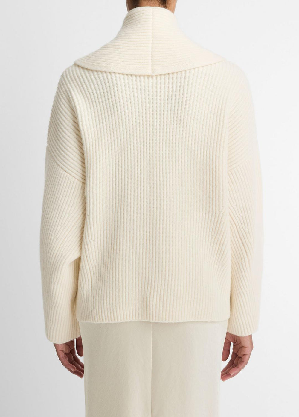Wool-Blend Draped Sweater Coat in Sweaters - OFF WHITE | VINCE Women
