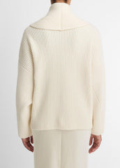 Wool-Blend Draped Sweater Coat in Sweaters - OFF WHITE | VINCE Women