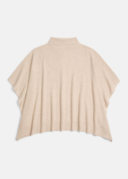 Merino Wool-Cashmere Funnel-Neck Poncho in Accessories - HEATHER MARBLE | VINCE Women