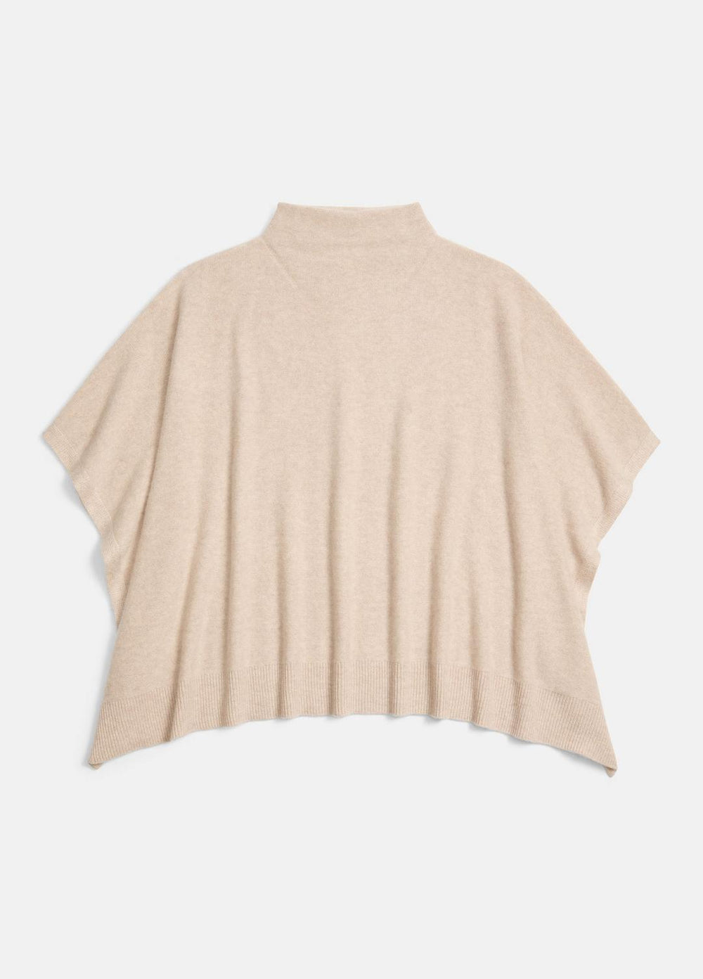 Merino Wool-Cashmere Funnel-Neck Poncho in Accessories - HEATHER MARBLE | VINCE Women