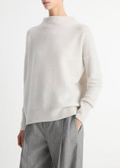 Plush Cashmere Funnel-Neck Sweater in Turtleneck - HEATHER PLATINUM | VINCE Women