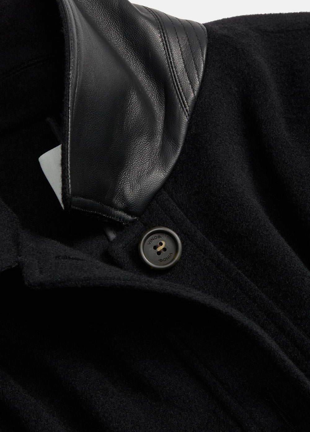 Leather-Trim Wool Cape in Accessories - BLACK | VINCE Women