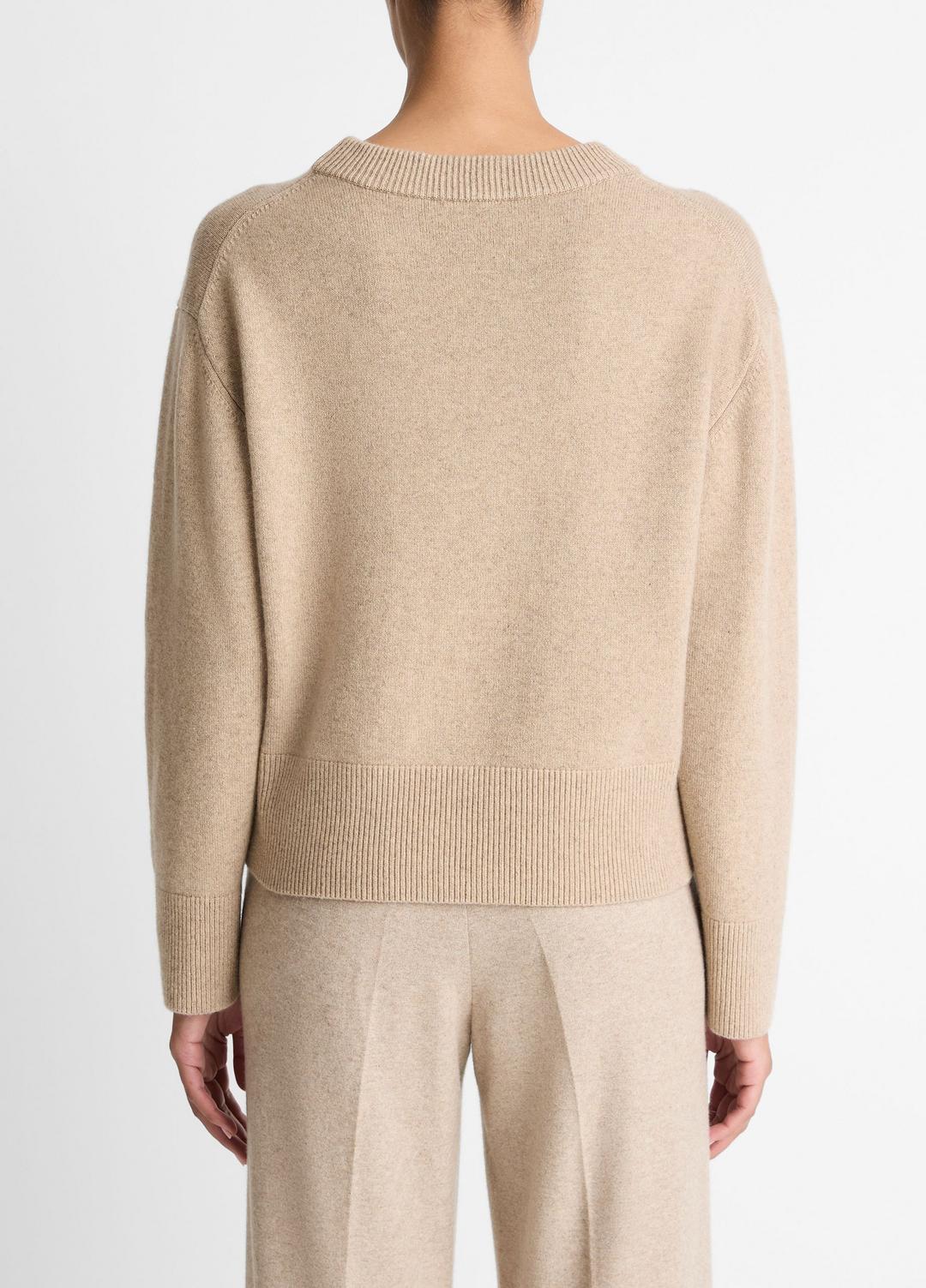 Wool-Cashmere V-Neck Sweater in V-Neck - HEATHER MARZIPAN | VINCE Women