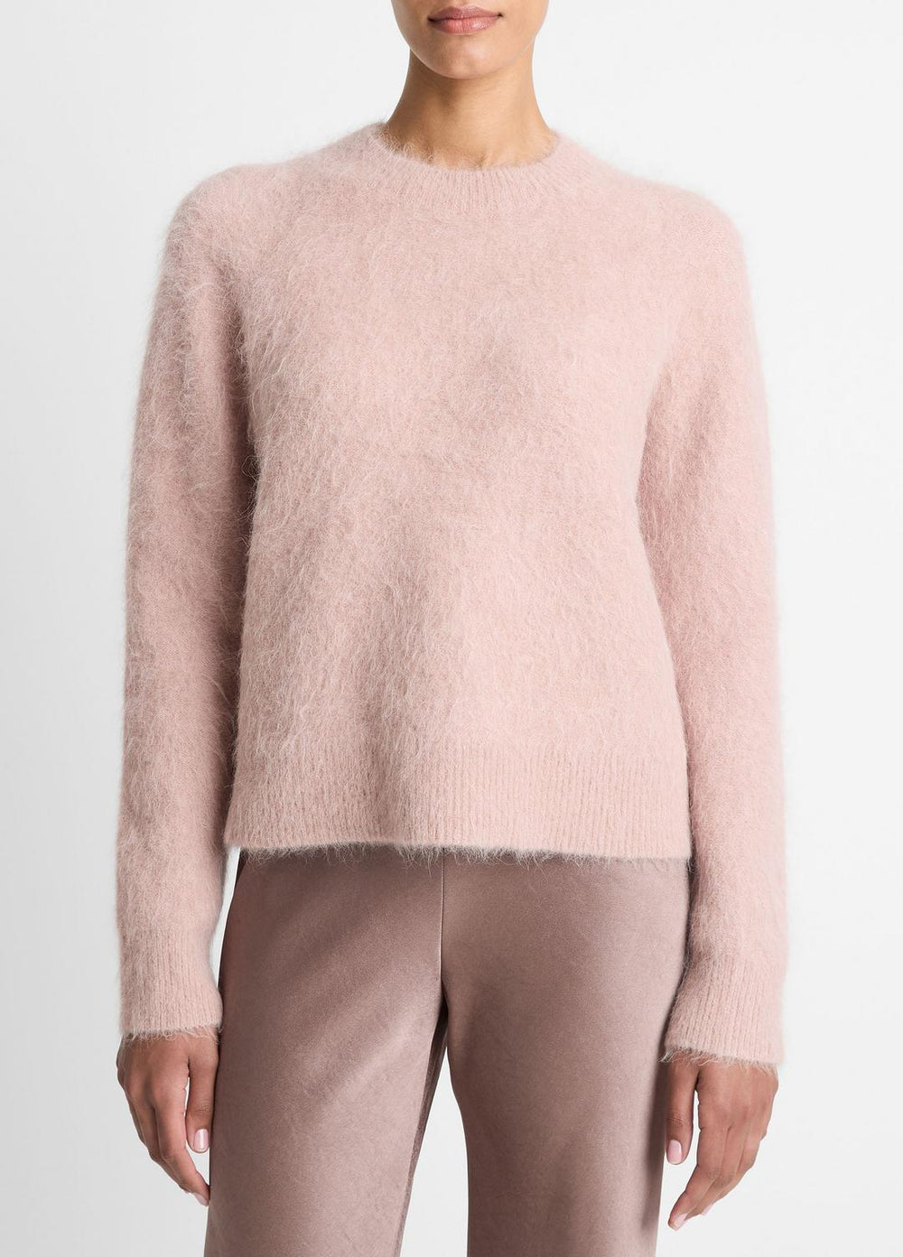 Brushed Alpaca-Blend Crew Neck Sweater in Crew Neck - BEET ROOT | VINCE Women