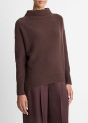Plush Cashmere Funnel-Neck Sweater in Turtleneck - TRUFFLE | VINCE Women