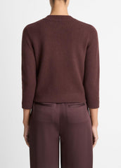 Wool-Blend Shrunken Snap Cardigan in Cardigans - FIG | VINCE Women