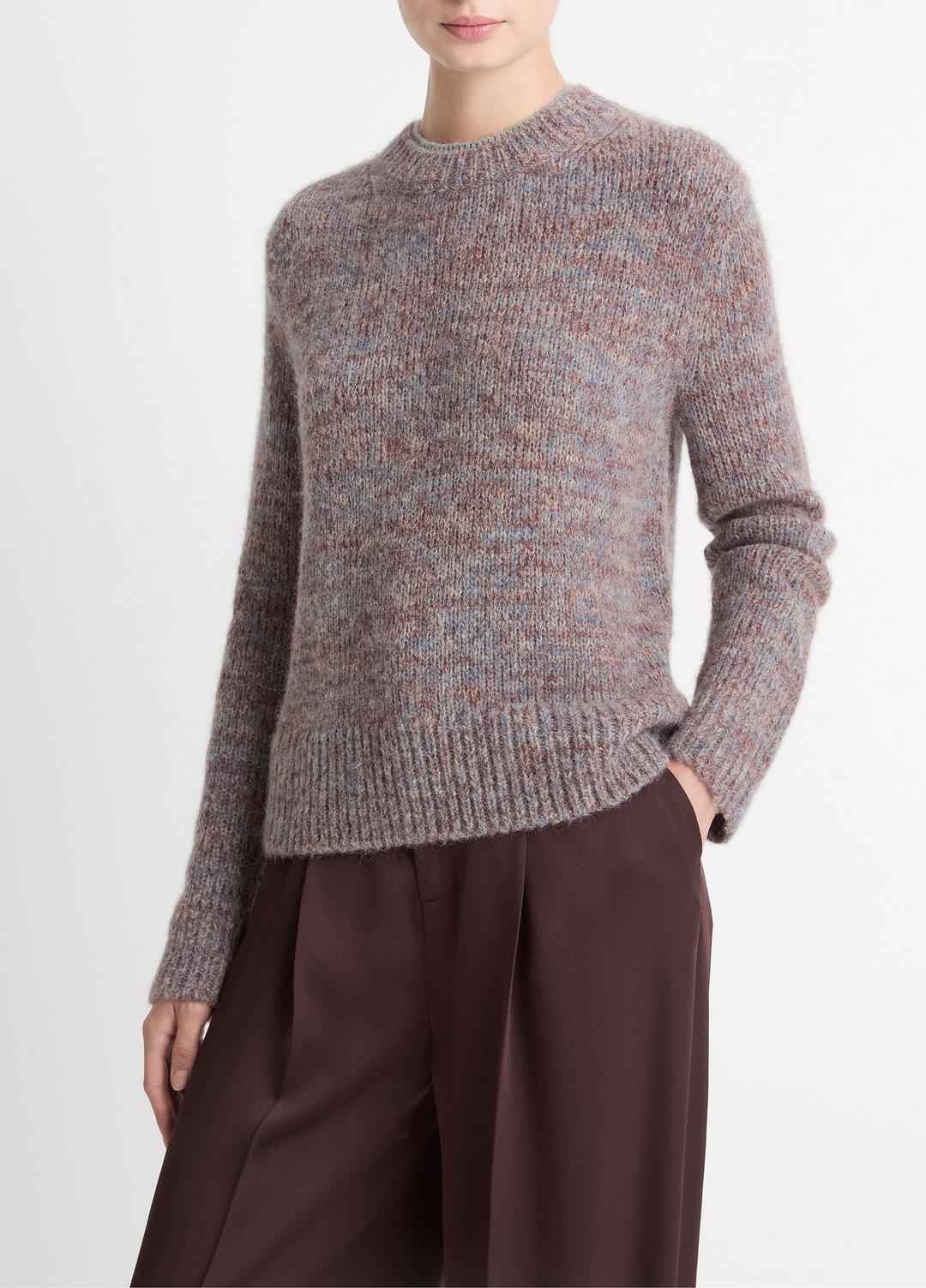 Marled Crew Neck Sweater in Crew Neck - COGNAC COMBO | VINCE Women