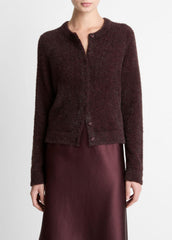 Metallic Eyelash Cardigan in Cardigans - OXBLOOD | VINCE Women