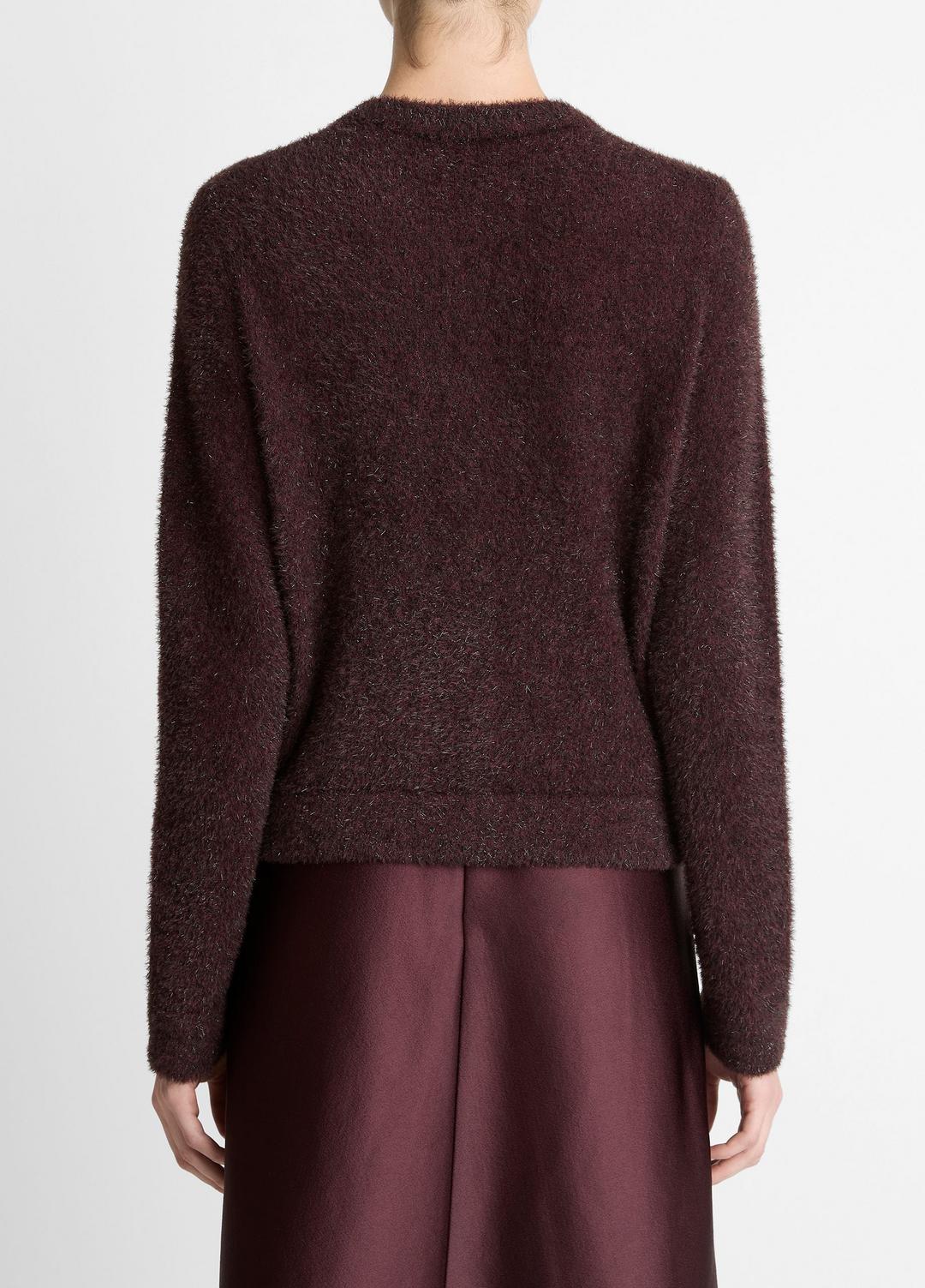 Metallic Eyelash Cardigan in Cardigans - OXBLOOD | VINCE Women