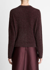 Metallic Eyelash Cardigan in Cardigans - OXBLOOD | VINCE Women