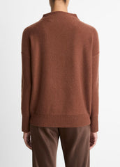 Plush Cashmere Funnel-Neck Sweater in Turtleneck - CACAO | VINCE Women