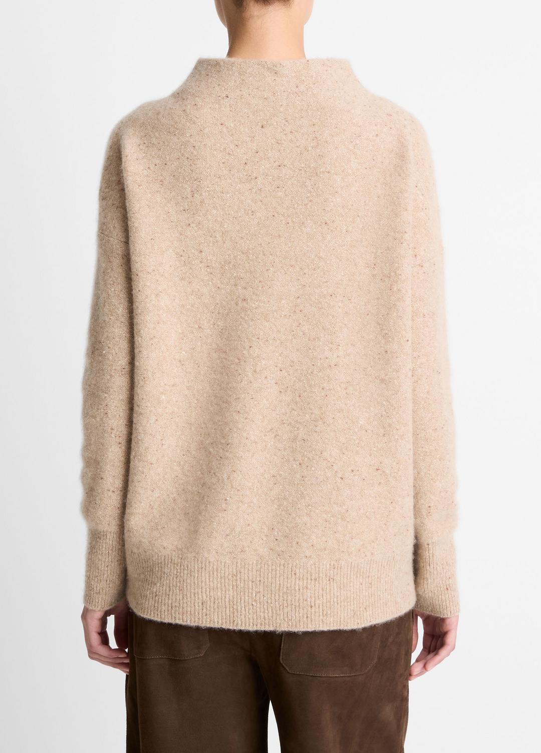 Donegal Cashmere Funnel-Neck Sweater in Turtleneck - HEATHER OAT DONEGAL | VINCE Women
