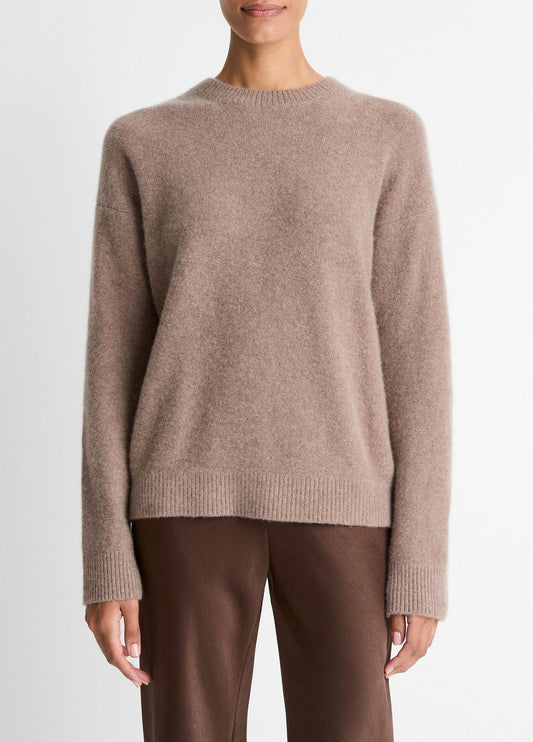 Plush Cashmere Crew Neck Sweater in Crew Neck - HEATHER DOE | VINCE Women