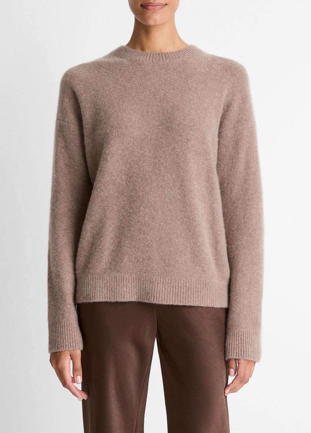 Plush Cashmere Crew Neck Sweater in Crew Neck - HEATHER DOE | VINCE Women