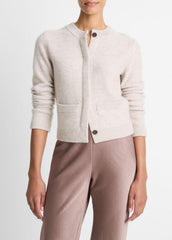 Plush Cashmere Shrunken Cardigan in Cardigans - MARBLE | VINCE Women