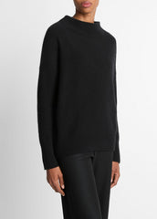 Plush Cashmere Funnel-Neck Sweater in Turtleneck - BLACK | VINCE Women
