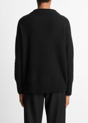Plush Cashmere Funnel-Neck Sweater in Turtleneck - BLACK | VINCE Women