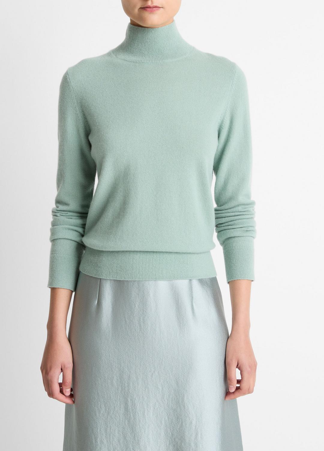 Cashmere Turtleneck Sweater in Turtleneck - ALOE STONE | VINCE Women