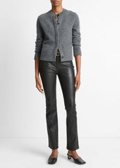 Plush Cashmere Shrunken Cardigan in Cardigans - HEATHER GRAPHITE | VINCE Women