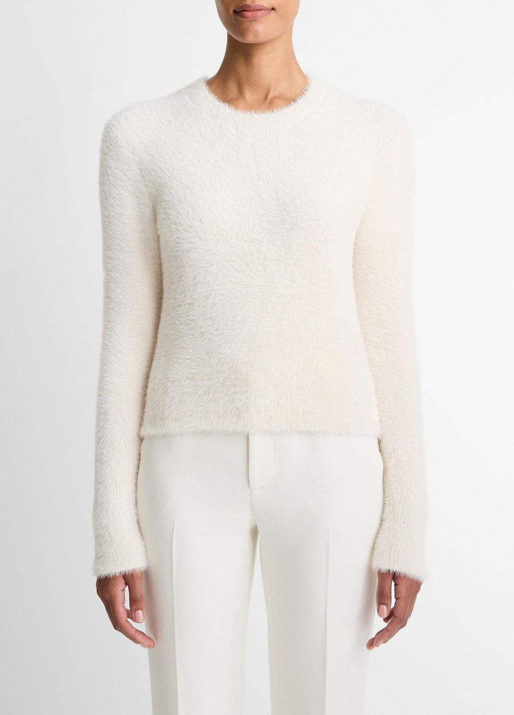 Eyelash Crew Neck Sweater in Crew Neck - CHIFFON | VINCE Women