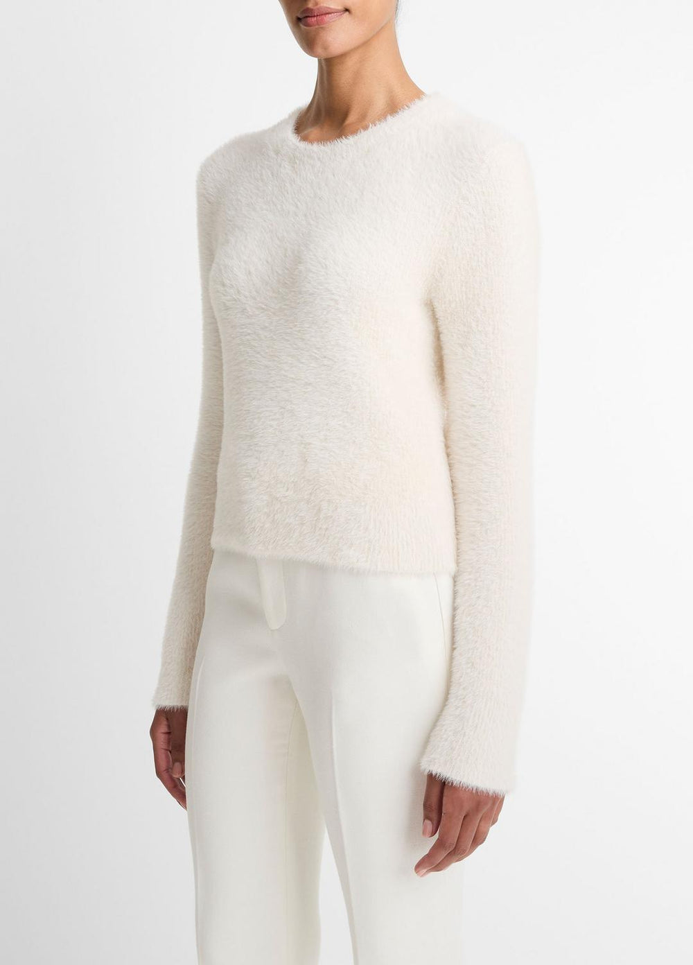 Eyelash Crew Neck Sweater in Crew Neck - CHIFFON | VINCE Women