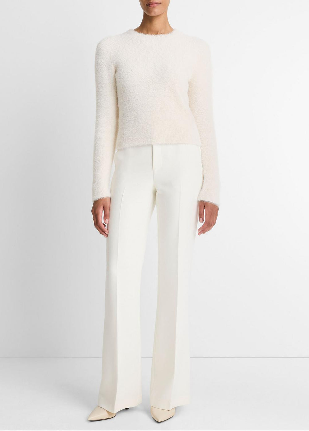 Eyelash Crew Neck Sweater in Crew Neck - CHIFFON | VINCE Women