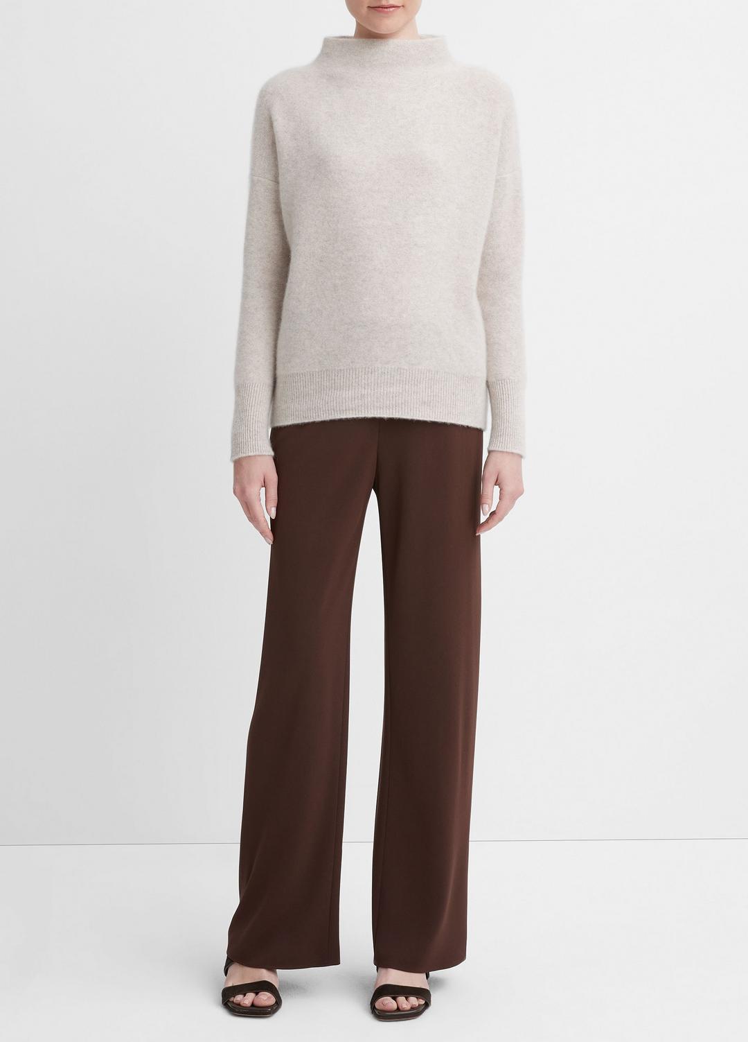 Plush Cashmere Funnel-Neck Sweater in Turtleneck - MARBLE | VINCE Women