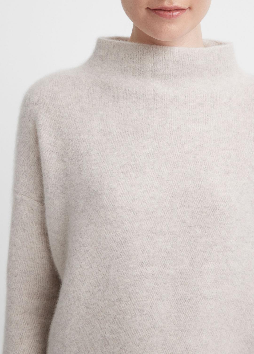 Plush Cashmere Funnel-Neck Sweater in Turtleneck - MARBLE | VINCE Women