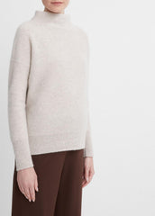 Plush Cashmere Funnel-Neck Sweater in Turtleneck - MARBLE | VINCE Women