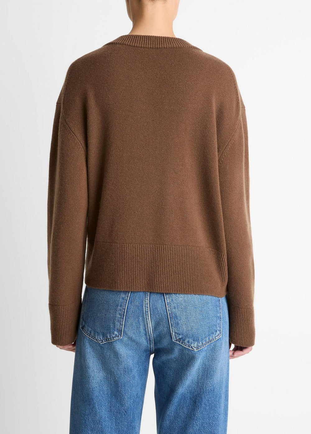 Wool-Cashmere V-Neck Sweater in V-Neck - HAZELNUT | VINCE Women